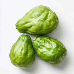 Chayote Squash Recipes Benefits  Growing Guide on white background