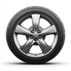 Fototapeta premium Car wheel isolated on white background for automotive showcase