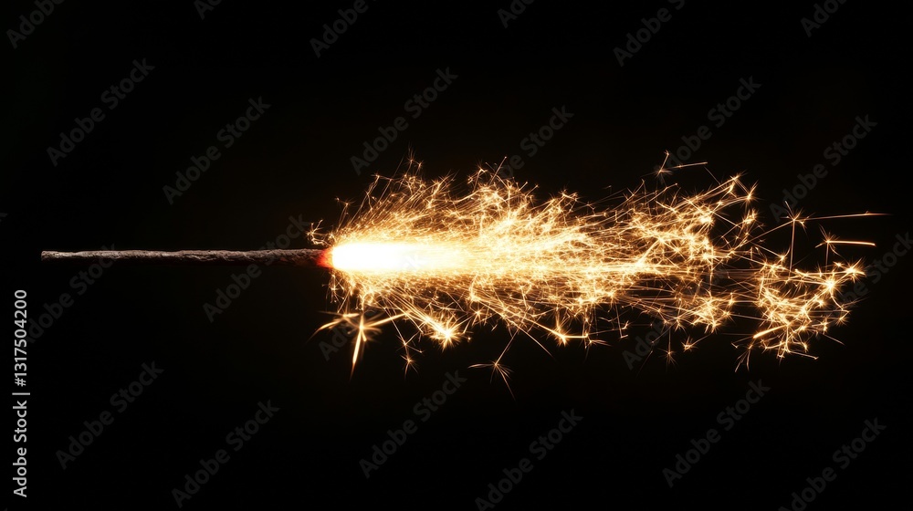 Poster a sparkler in motion: capturing the dynamic elegance of a sparkler's flight