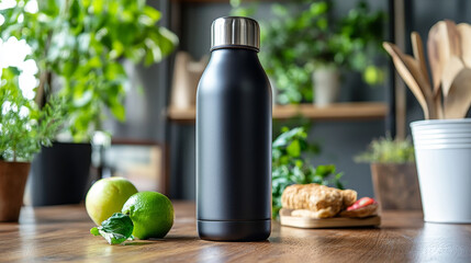 Thermos vector vacuum flask or bottle