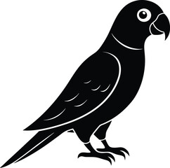 A bird  silhouette illustration on white background.
