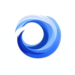 Abstract Blue Wave Circle Design.