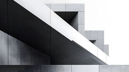 Fototapeta premium Abstract architectural detail of a modern building with clean lines and a minimalist design. The use of light and shadow creates a dynamic and intriguing composition.