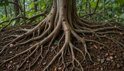 Intricate Tree Roots Displaying Nature's Unique Patterns and Textures