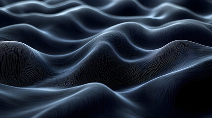 Obraz premium Abstract Waves Texture: A mesmerizing close-up of undulating, dark gray waves creating a sense of depth and texture