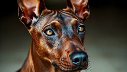 Thai Ridgeback with calm demeanor and bright eyes in neutral blurred background