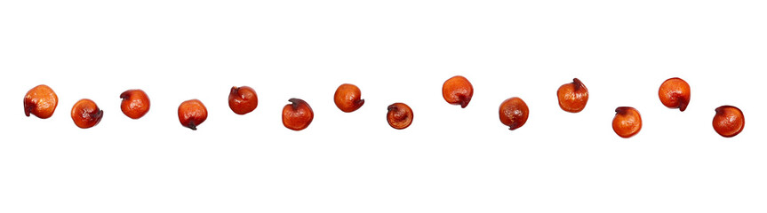 Set red quinoa flying isolated on white, clipping path