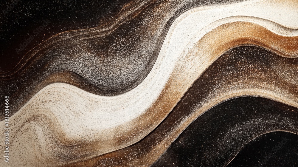 Poster abstract artistic composition of wavy lines and swirling patterns