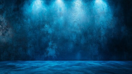 Abstract Blue Textured Wall and Floor Background