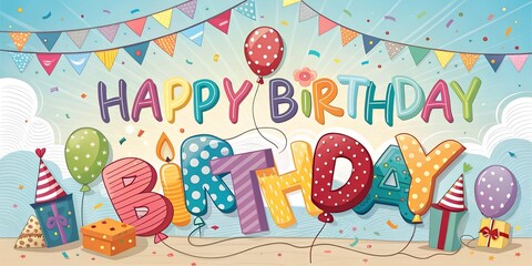 A joyful Happy birthday banner