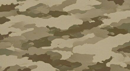 Desert Camo Pattern Seamless Texture. AI Generated