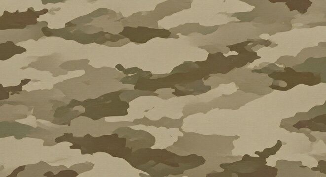 Desert Camo Pattern Seamless Texture. AI Generated
