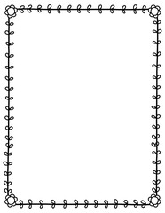 Floral border frame. Doodle flower border. Leaf frame. Hand drawn borders clipart black and white. Spring border png. Educational borders and frames. Teacher school border design. Border frame for kid © Mutceestudio