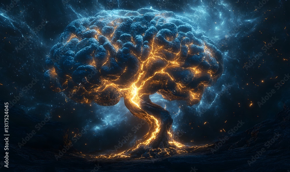 Poster cosmic brain tree: a conceptual representation of knowledge and intelligence