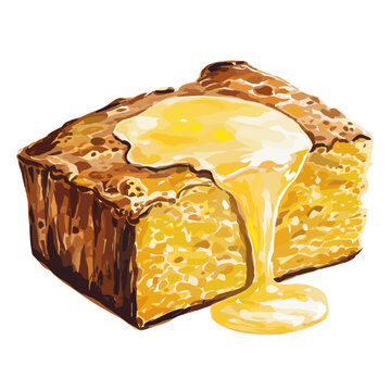 Watercolor Cornbread with Melting Butter