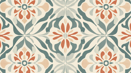 Fototapeta premium Vector damask vintage seamless pattern background.
