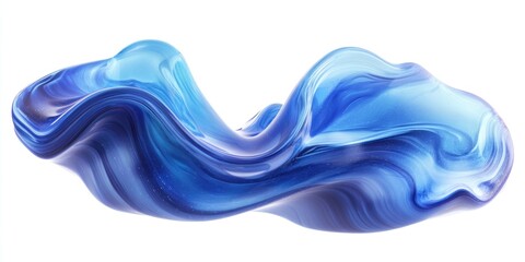 Obraz premium Abstract blue liquid wave, flowing, dynamic, elegant.