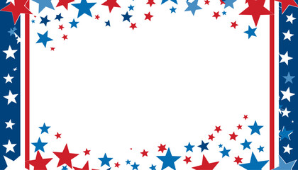 Obraz premium Vector Illustration Background, Patriotic Stars and Stripes, July 4th Banner, US Flag Banner, Memorial Day Background, Red and White Stripes, Independence Day Frame