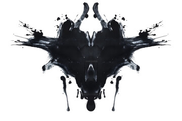 Rorschach inkblot test on white or transparent background