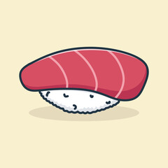 Cute kawaii sushi japanese food vector illustration