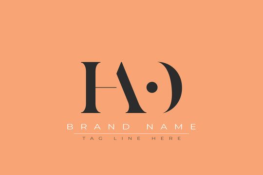 HAO abstract letter logo design. This logo is designed by three abstract letters.