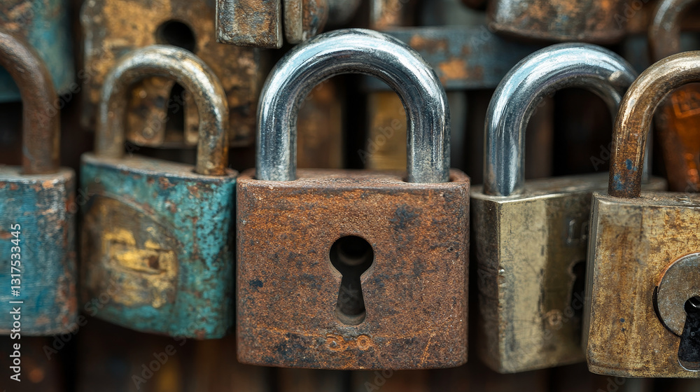 Poster padlock lock for safety and security protection with locked secure mechanism to interlock or lockout