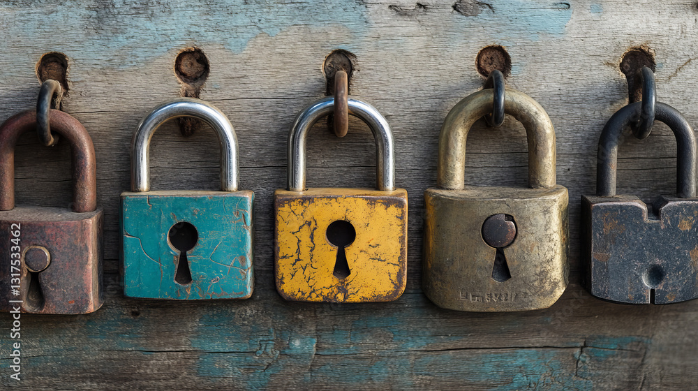 Poster padlock lock for safety and security protection with locked secure mechanism to interlock or lockout