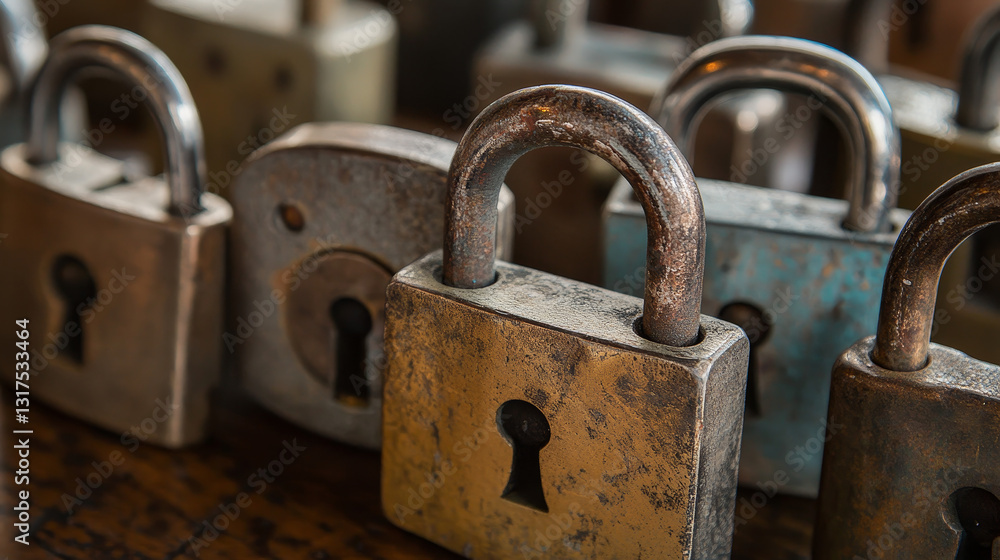 Poster padlock lock for safety and security protection with locked secure mechanism to interlock or lockout