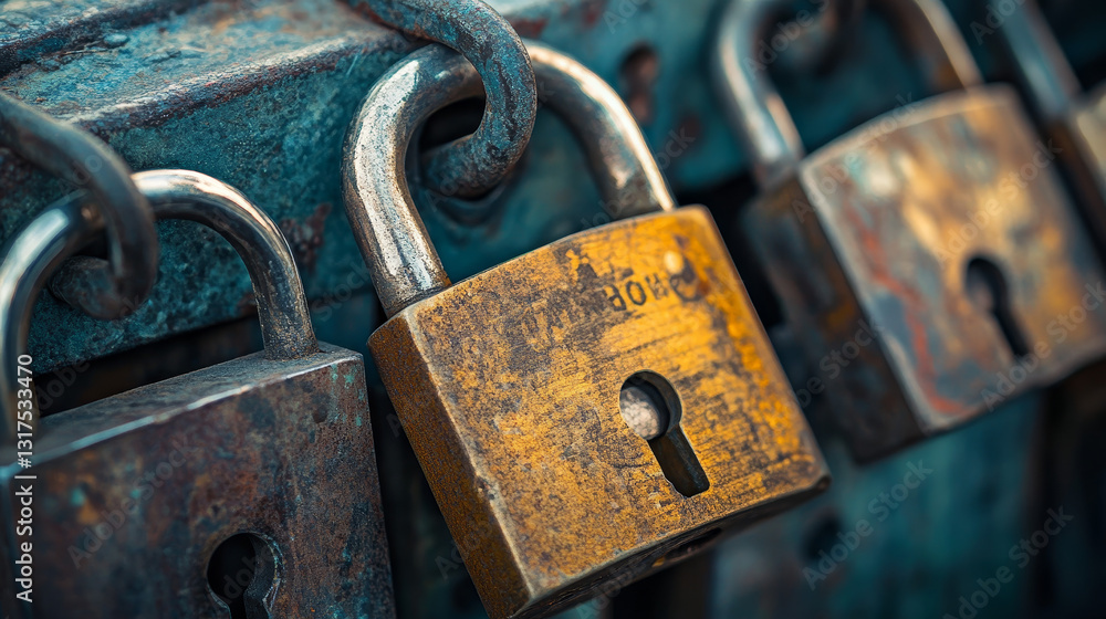 Poster padlock lock for safety and security protection with locked secure mechanism to interlock or lockout