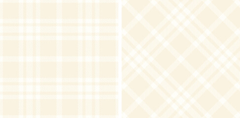Pastel Warm White Seamless Tartan Fabric Design