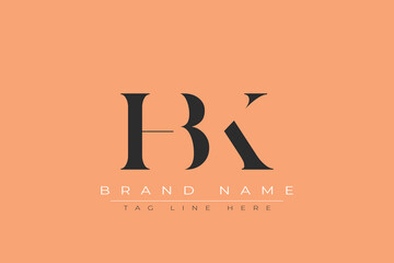 Fototapeta premium HBK abstract letter logo design. This logo is designed by three abstract letters.