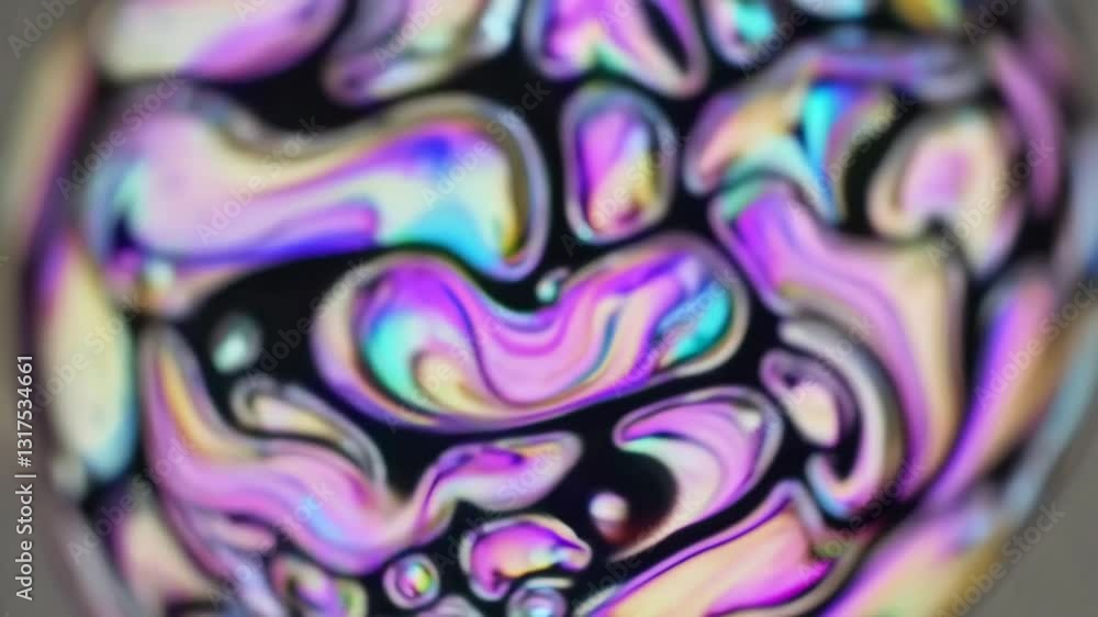 Poster colorful liquid patterns create mesmerizing visuals in close-up exploration