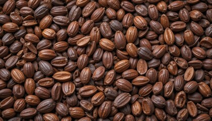 Fototapeta premium Close-Up of Brown Seeds on Wooden Surface for Natural Food Recipes