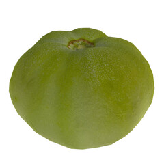 Green apple 3d rendering showcasing texture and shape in detail