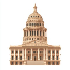 Texas Capitol Building for Austin, Illustration.