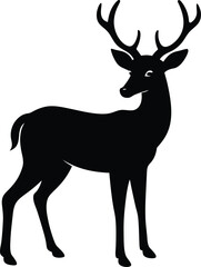 a dear silhouette illustration isolated on white background.