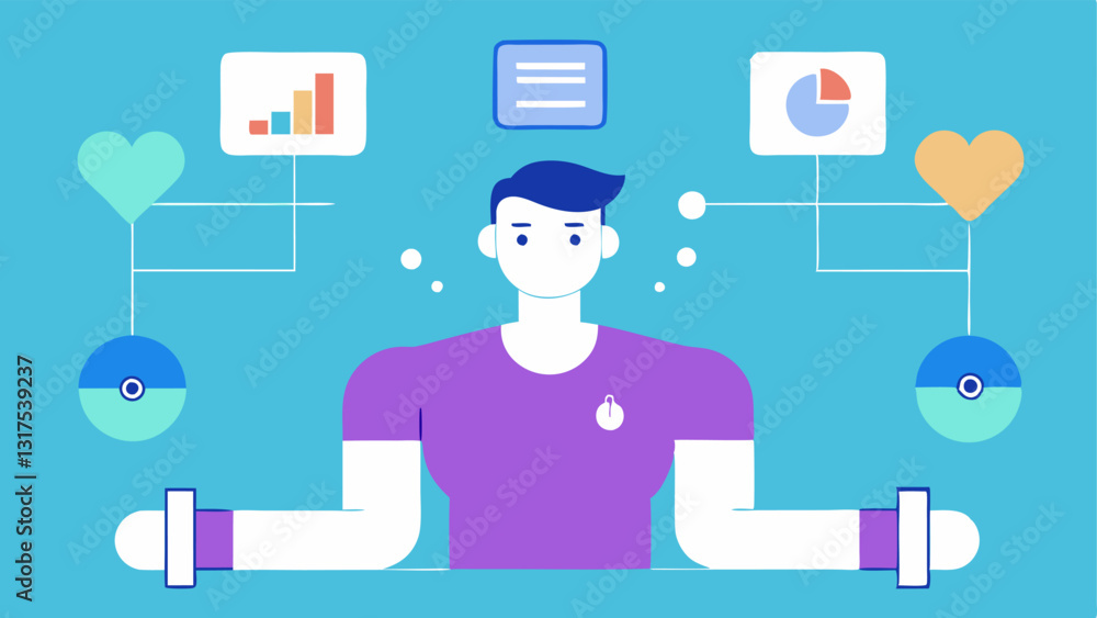 Poster these illustrations capture the essence of ai in personalized fitness applications emphasizing user 