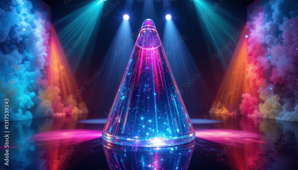 Poster colorful abstract light and sparkle display in studio setting