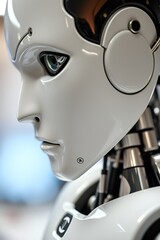 A portrait of a robot in profile 