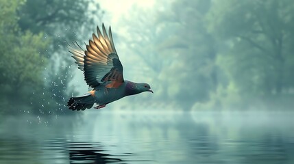 Fototapeta premium The Passenger Pigeon was once the most abundant bird in North America, known for its massive flocks that darkened the skies. Sadly, due to overhunting and habitat loss, it became extinct in the early 