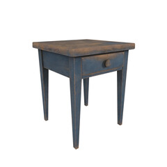 Stylish blue wood side table for modern interior decor