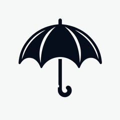 very simple flat and minimalist Umbrella Handle silhouette in black on a white background
