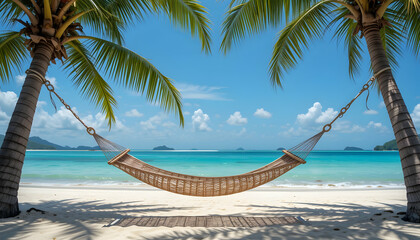 Fototapeta premium Tropical Beach Hammock Paradise