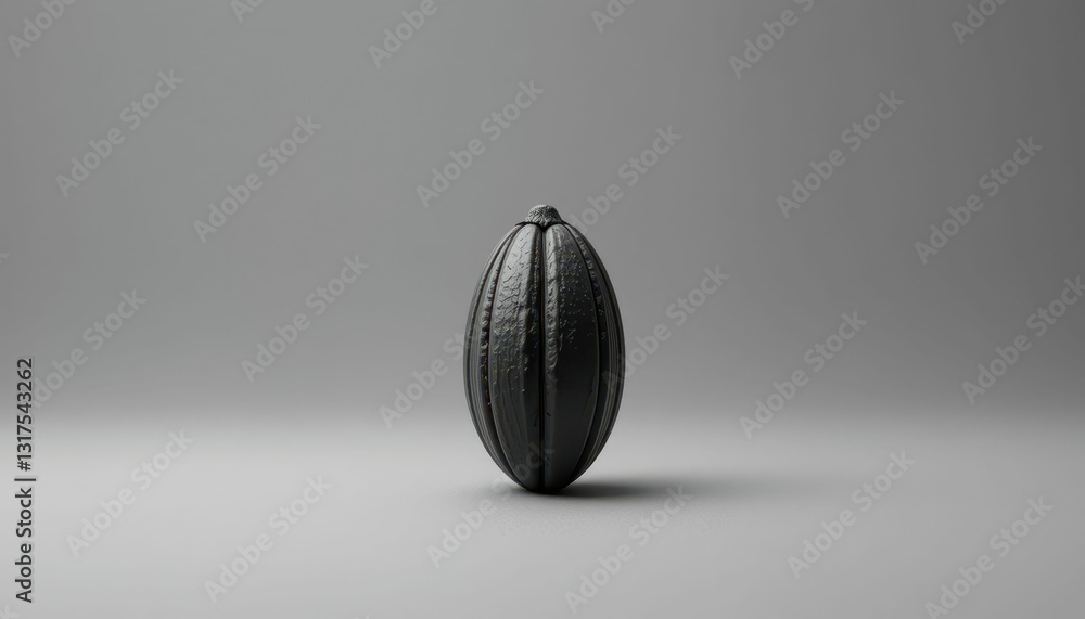 Poster dark and elegant black eggshell object on minimalist background