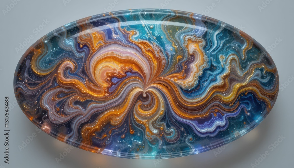 Poster colorful abstract swirl design in cosmic patterns and textures