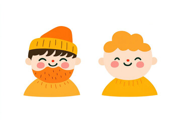 This image presents two cheerful boys, showcasing joy and camaraderie with their smiling faces, colorful outfits, and an inviting atmosphere that radiates friendship and happiness.