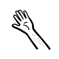 Obraz premium Creative expression through a vector hand raising, capturing a moment of engagement and connection in a minimalist style