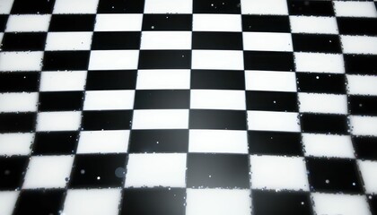 Obraz premium Black and White Checkerboard Pattern with Grunge Texture Background