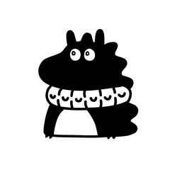 Playful creature wearing a cozy scarf enjoys winter warmth in a whimsical illustration