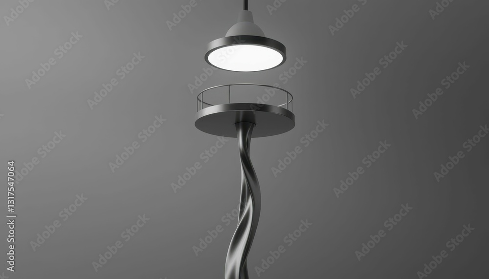 Poster modern pendant light with twisted base and clean minimalistic design